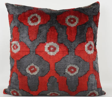 HANDMADE- IKAT SILK/VELVET PILLOWCASE
