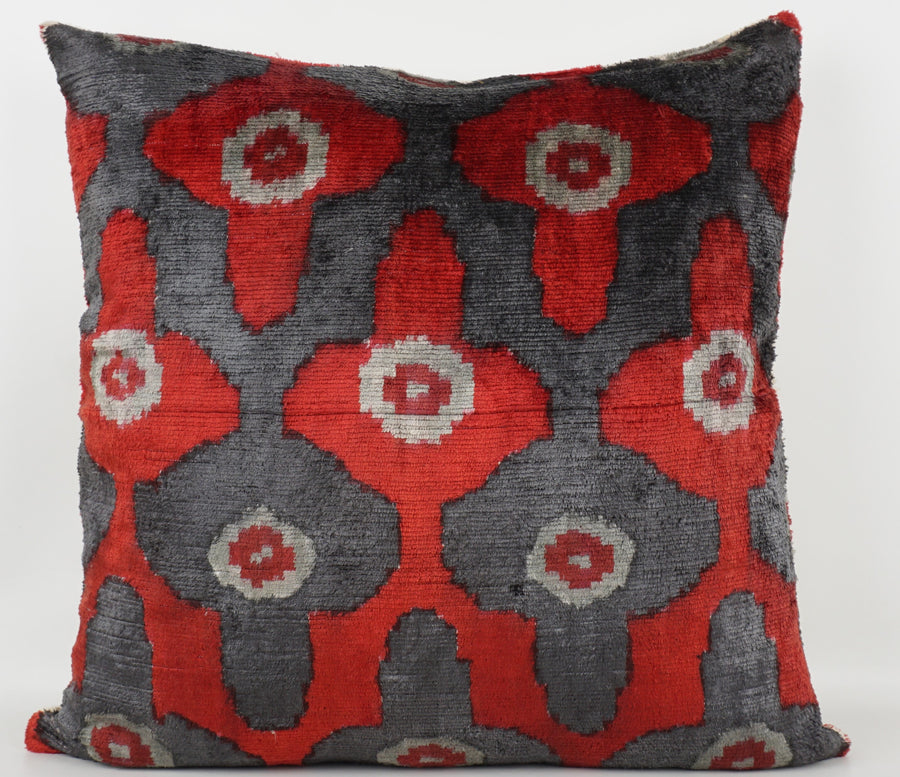 HANDMADE- IKAT SILK/VELVET PILLOWCASE