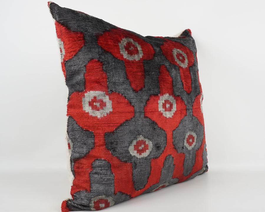 HANDMADE- IKAT SILK/VELVET PILLOWCASE