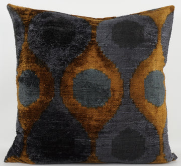 HANDMADE- IKAT SILK/VELVET PILLOWCASE