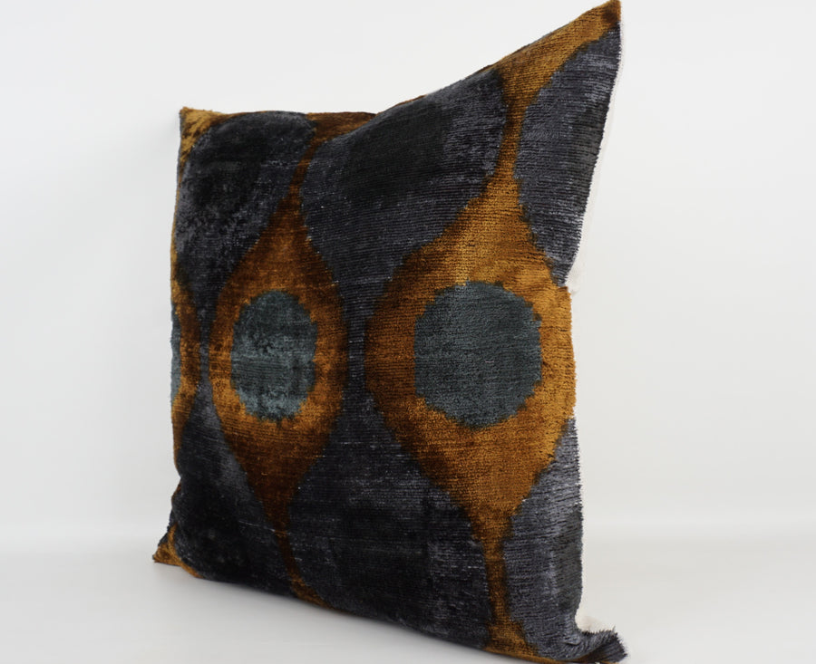 HANDMADE- IKAT SILK/VELVET PILLOWCASE