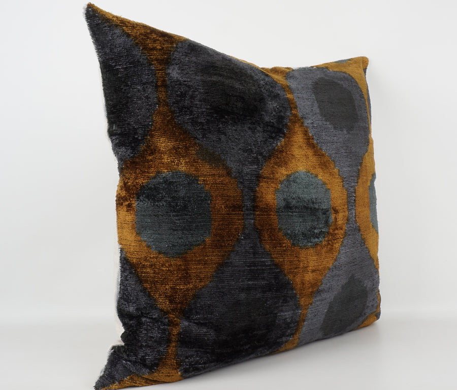 HANDMADE- IKAT SILK/VELVET PILLOWCASE