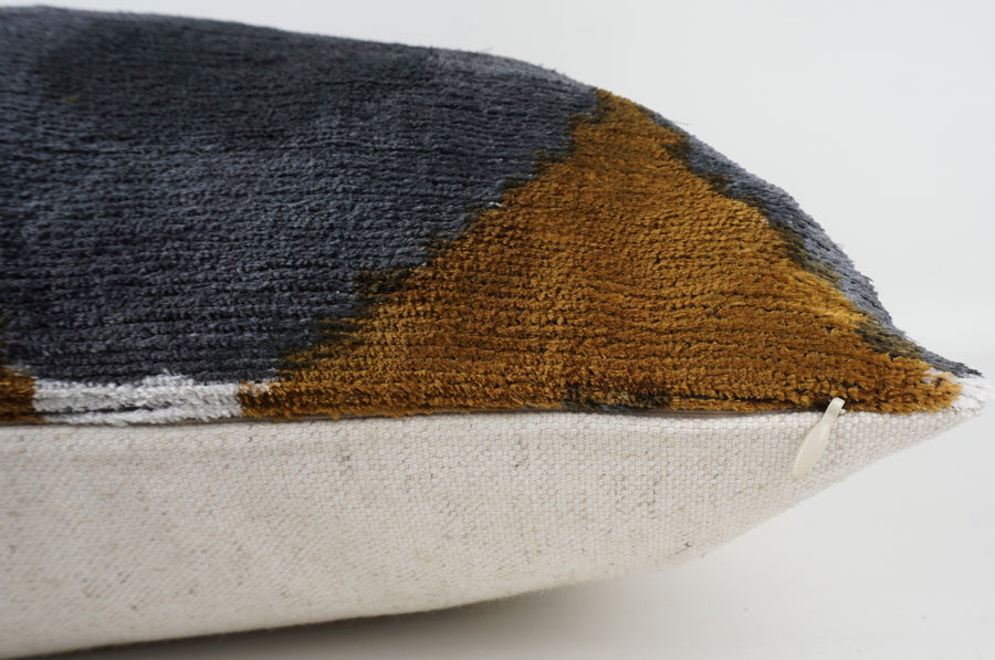 HANDMADE- IKAT SILK/VELVET PILLOWCASE