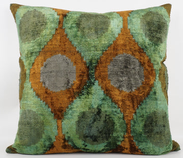 HANDMADE- IKAT SILK/VELVET PILLOWCASE