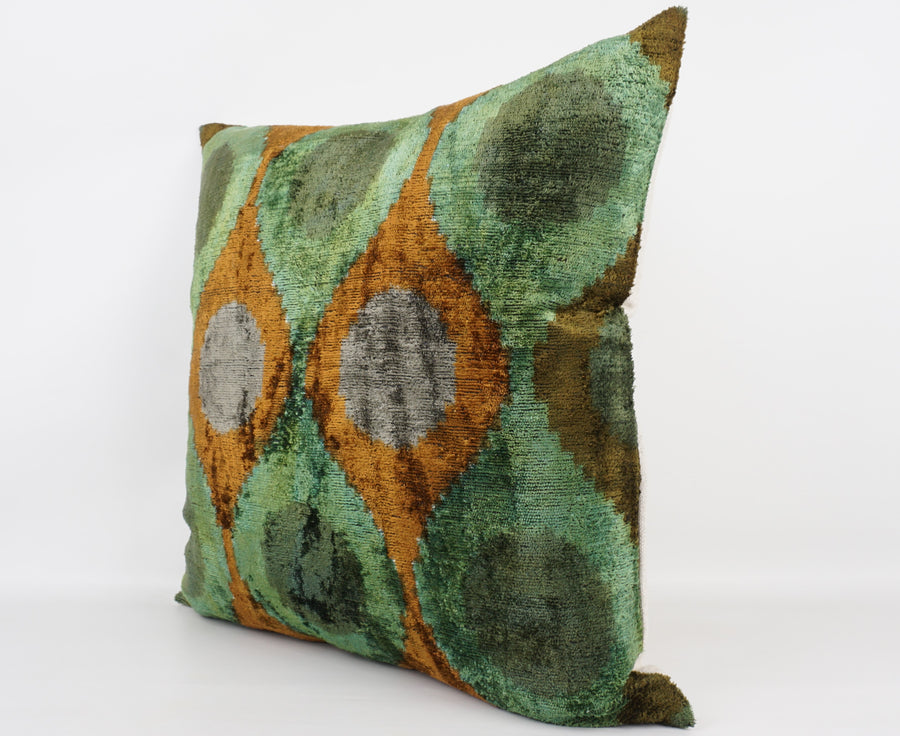 HANDMADE- IKAT SILK/VELVET PILLOWCASE
