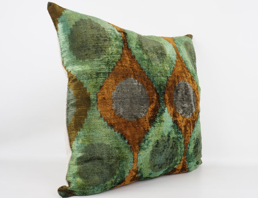 HANDMADE- IKAT SILK/VELVET PILLOWCASE
