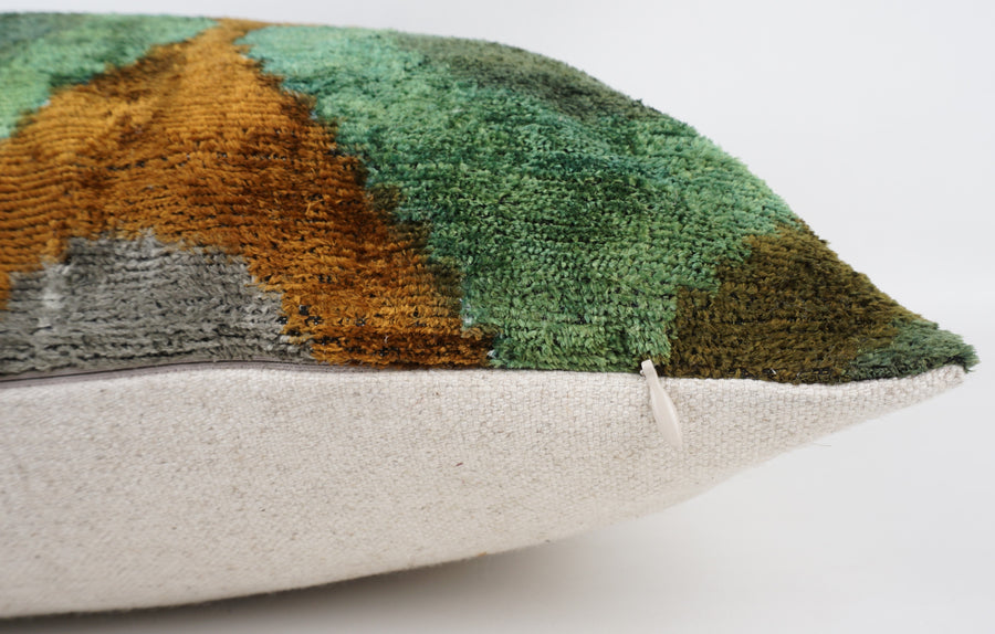 HANDMADE- IKAT SILK/VELVET PILLOWCASE