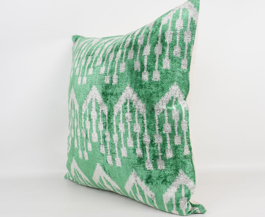HANDMADE- IKAT SILK/VELVET PILLOWCASE
