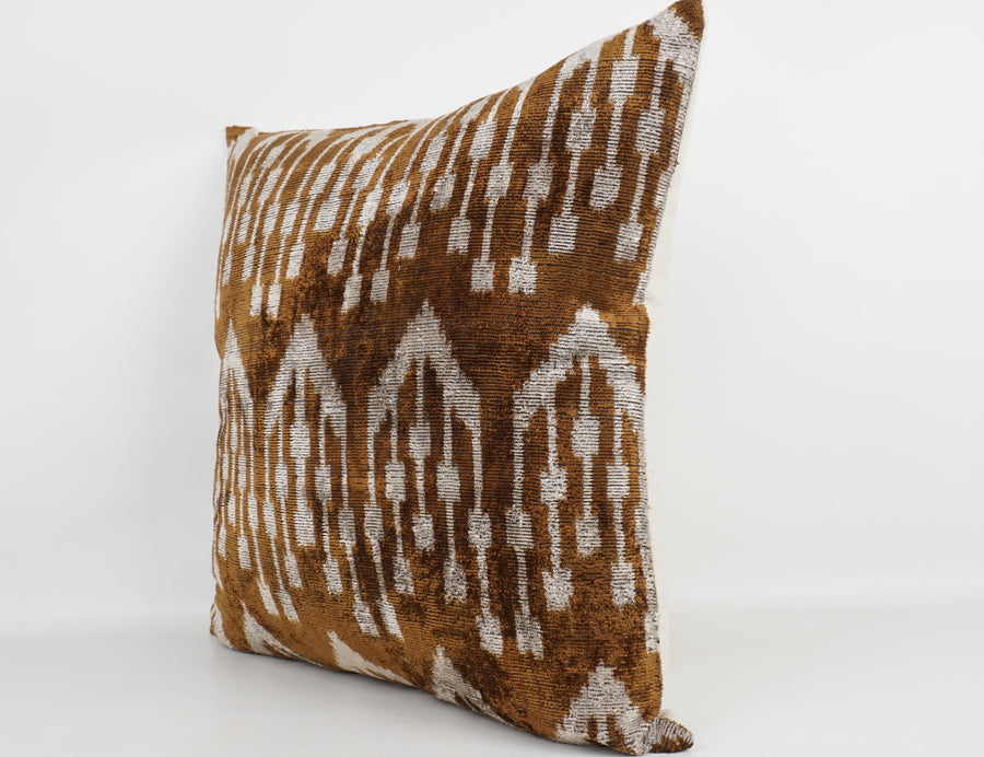 HANDMADE- IKAT SILK/VELVET PILLOWCASE