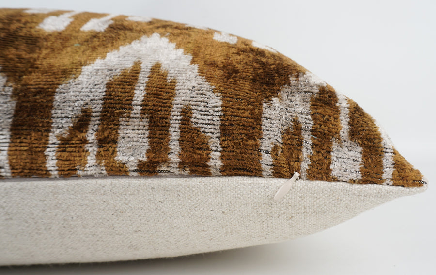 HANDMADE- IKAT SILK/VELVET PILLOWCASE