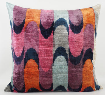 HANDMADE  IKAT SILK/VELVET PILLOWCASE