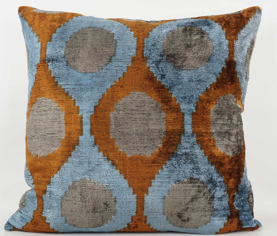HANDMADE- IKAT SILK/VELVET PILLOWCASE