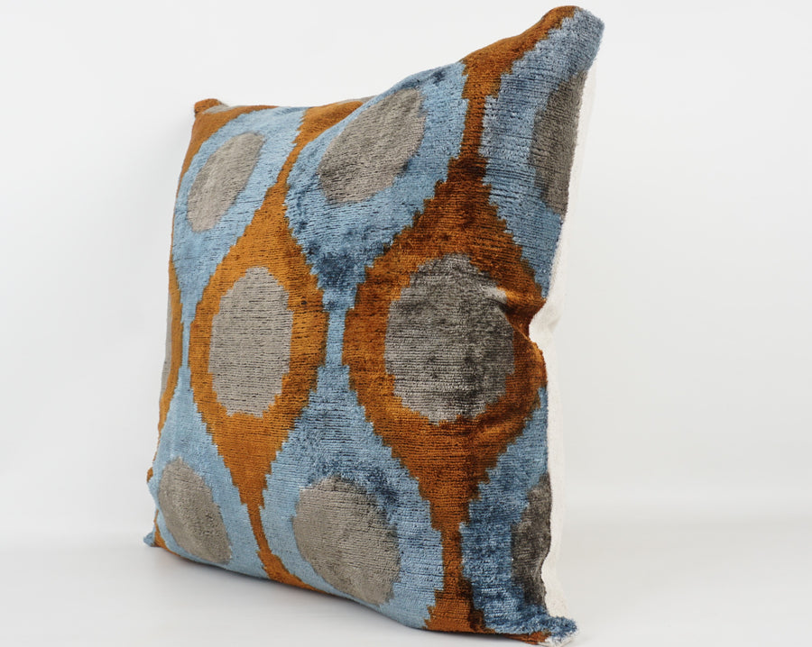 HANDMADE- IKAT SILK/VELVET PILLOWCASE
