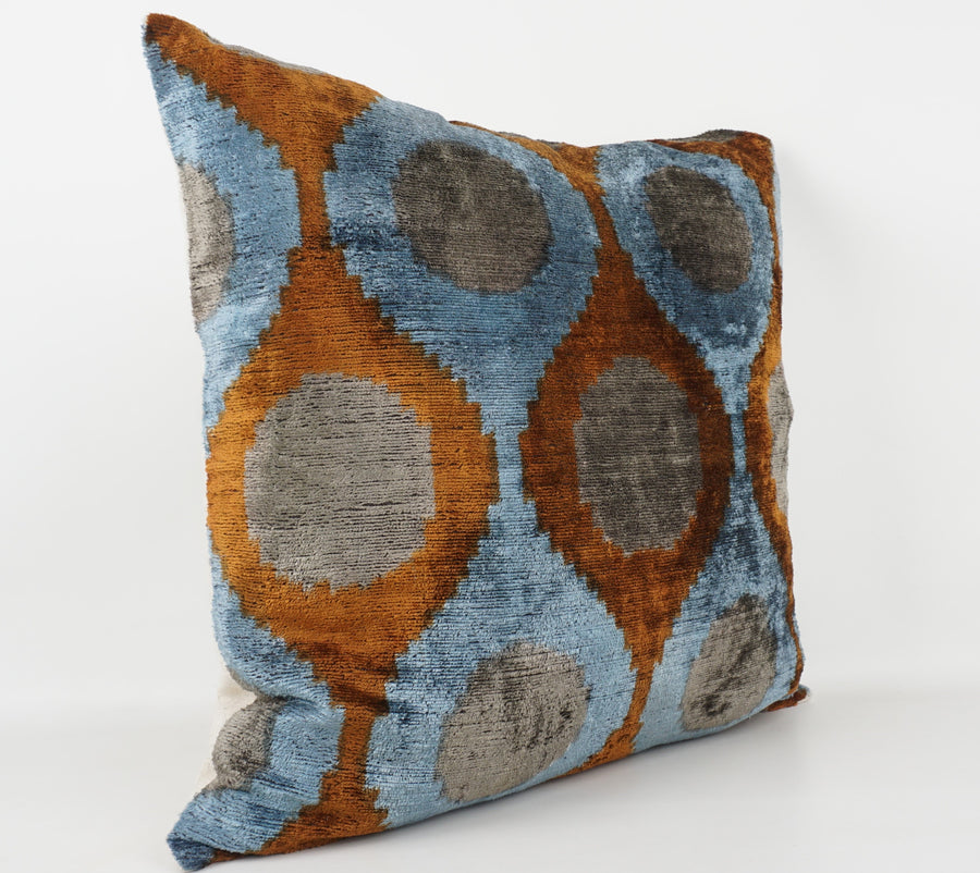 HANDMADE- IKAT SILK/VELVET PILLOWCASE