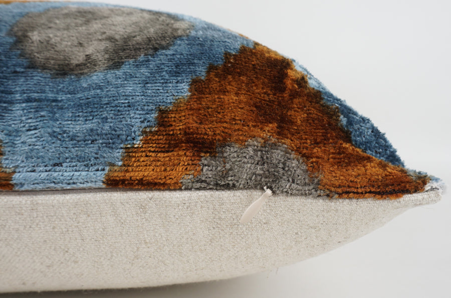 HANDMADE- IKAT SILK/VELVET PILLOWCASE