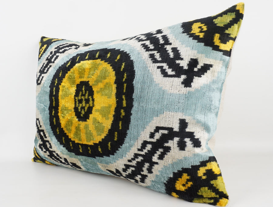 HANDMADE- IKAT SILK/VELVET PILLOWCASE