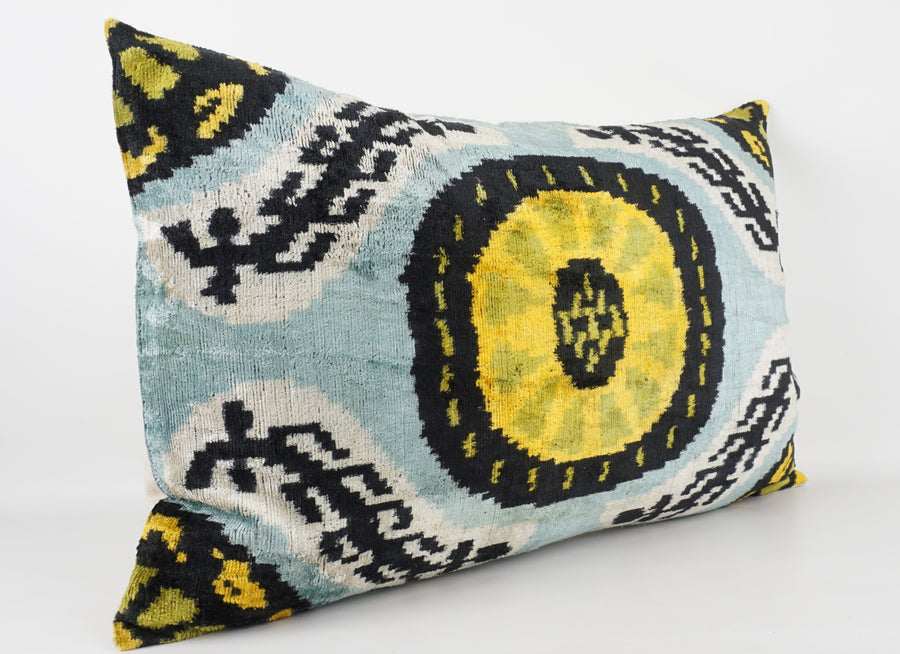 HANDMADE- IKAT SILK/VELVET PILLOWCASE