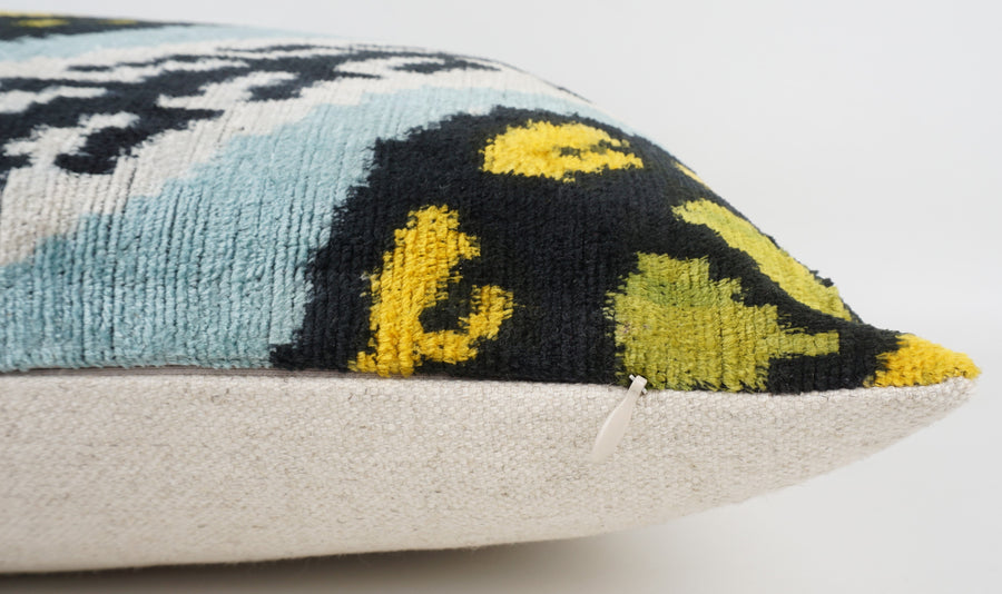 HANDMADE- IKAT SILK/VELVET PILLOWCASE