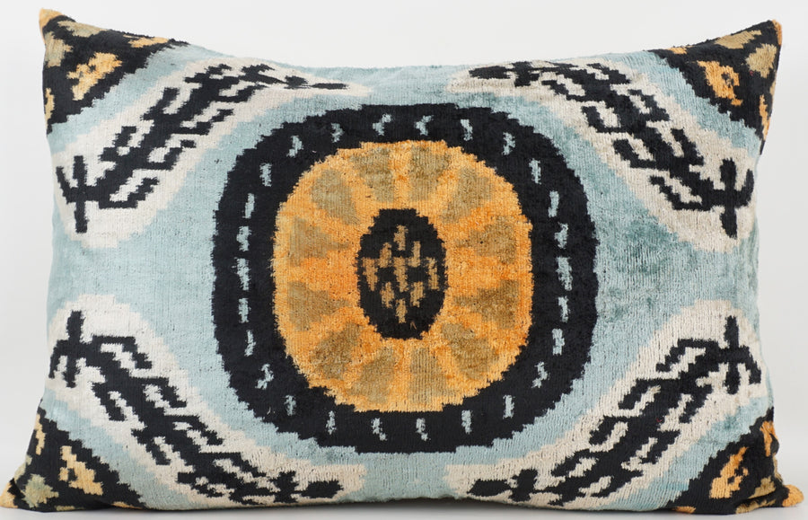 HANDMADE- IKAT SILK/VELVET PILLOWCASE