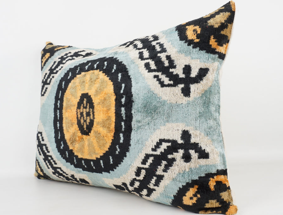 HANDMADE- IKAT SILK/VELVET PILLOWCASE