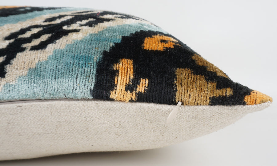 HANDMADE- IKAT SILK/VELVET PILLOWCASE