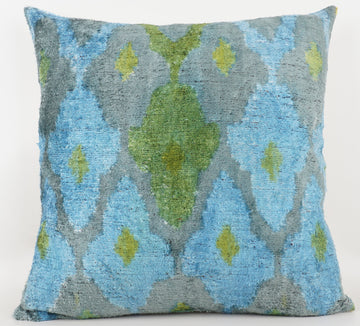 HANDMADE- IKAT SILK/VELVET PILLOWCASE