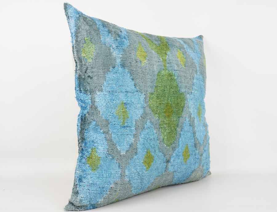HANDMADE- IKAT SILK/VELVET PILLOWCASE