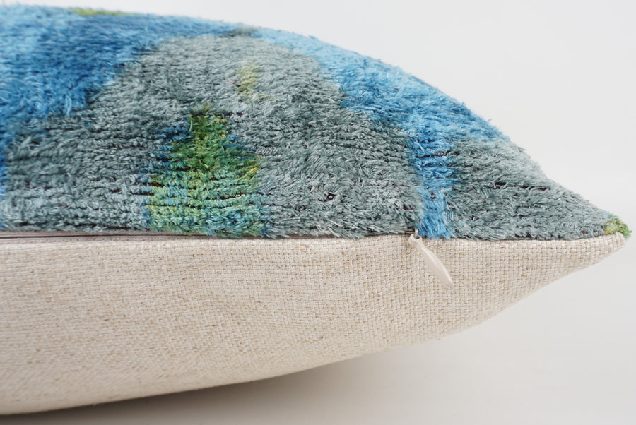 HANDMADE- IKAT SILK/VELVET PILLOWCASE