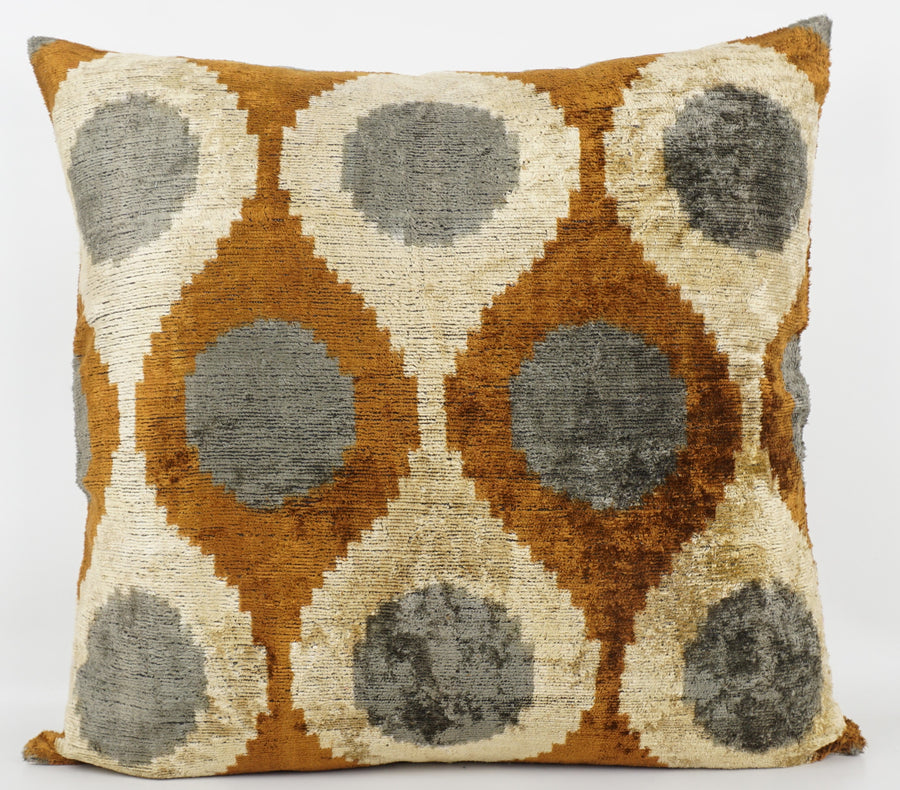 HANDMADE- IKAT SILK/VELVET PILLOWCASE