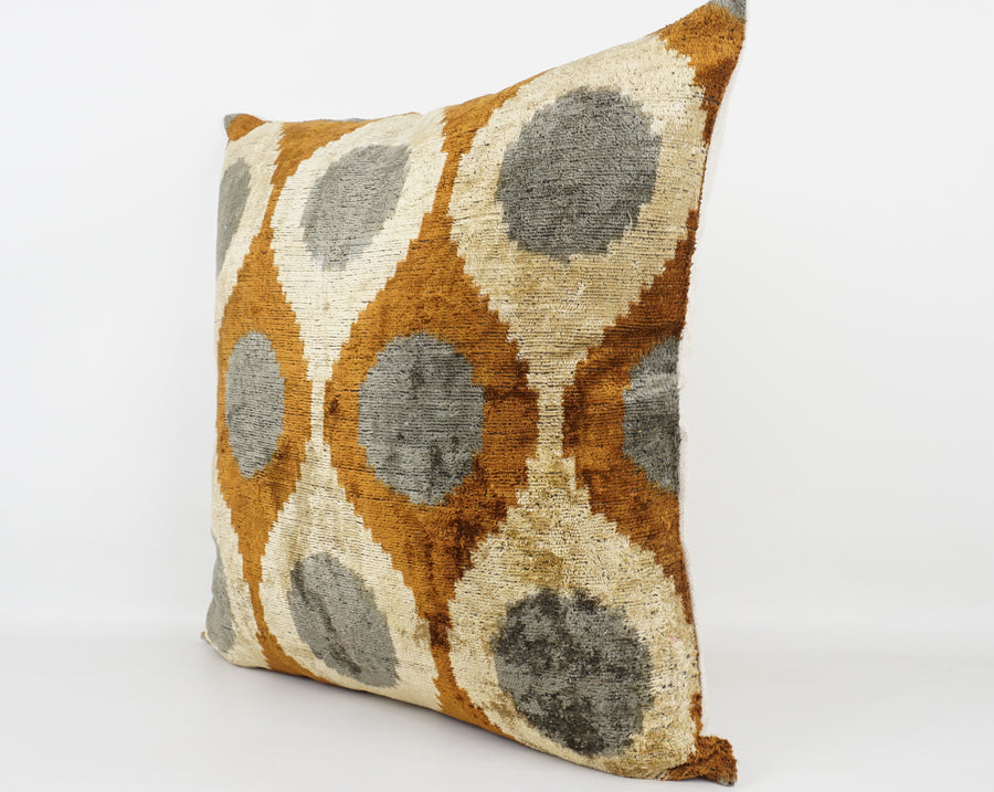 HANDMADE- IKAT SILK/VELVET PILLOWCASE