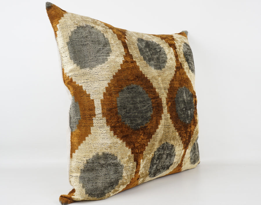 HANDMADE- IKAT SILK/VELVET PILLOWCASE