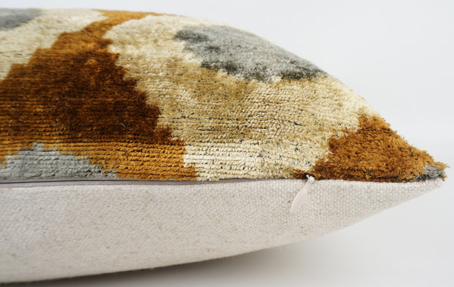 HANDMADE- IKAT SILK/VELVET PILLOWCASE