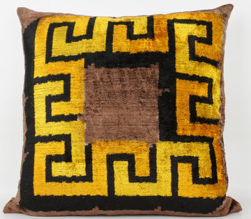 HANDMADE- IKAT SILK/VELVET PILLOWCASE