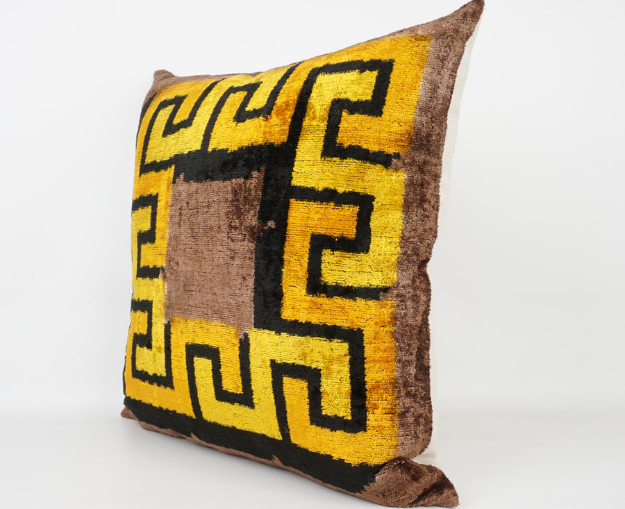 HANDMADE- IKAT SILK/VELVET PILLOWCASE