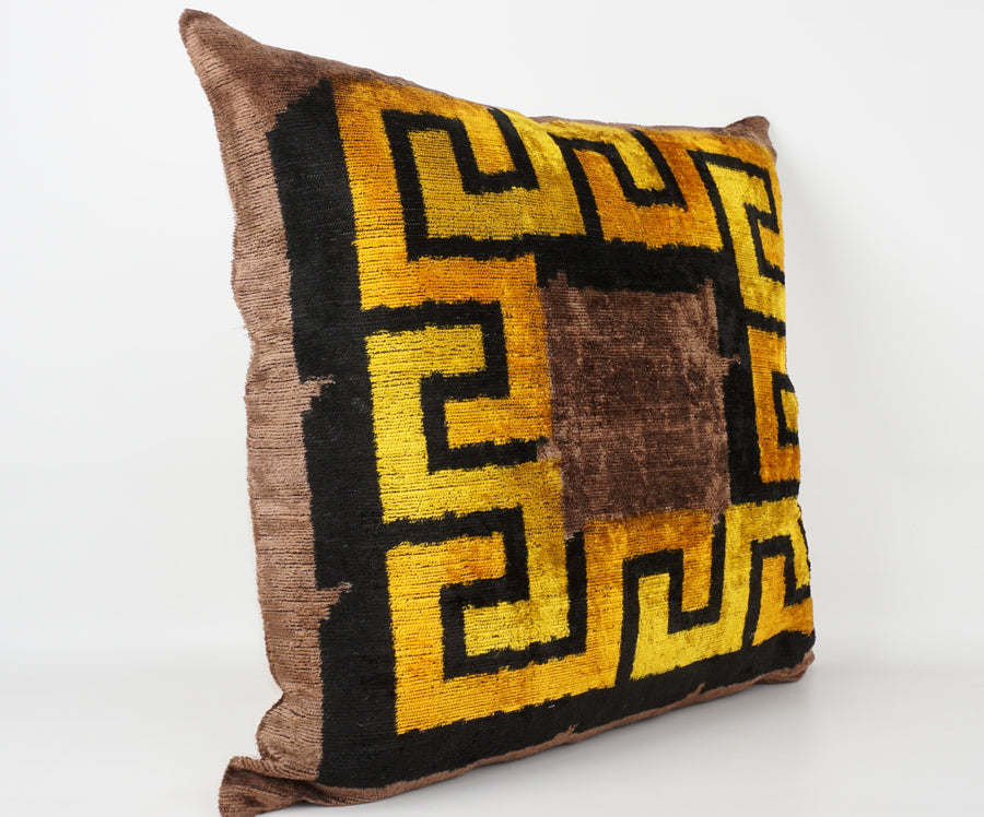 HANDMADE- IKAT SILK/VELVET PILLOWCASE