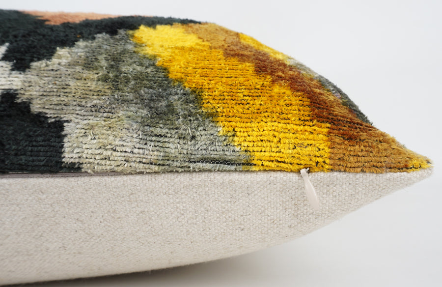 HANDMADE- IKAT SILK/VELVET PILLOWCASE