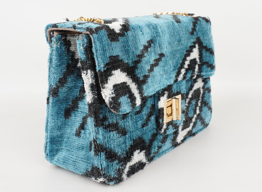 HANDMADE IKAT VELVET BAG