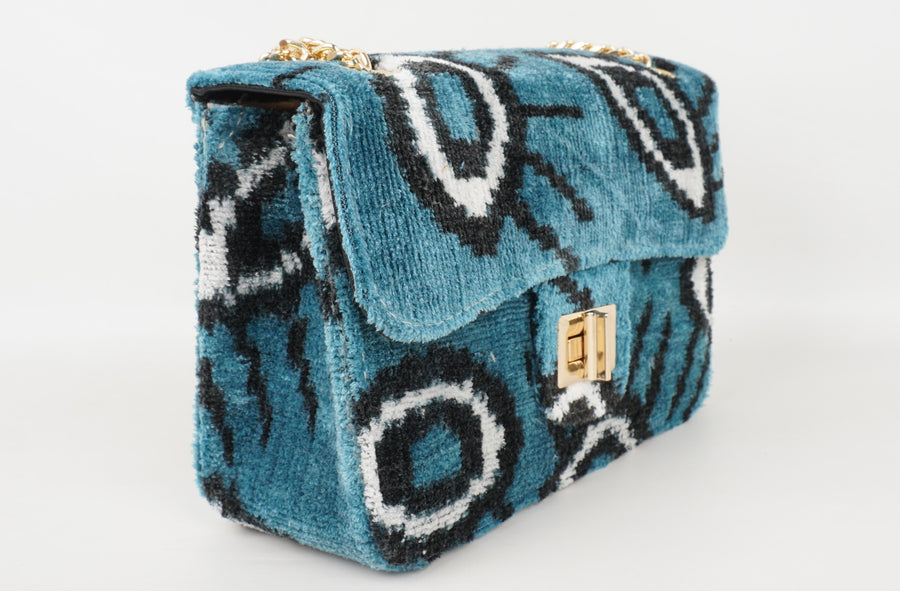 HANDMADE IKAT VELVET BAG