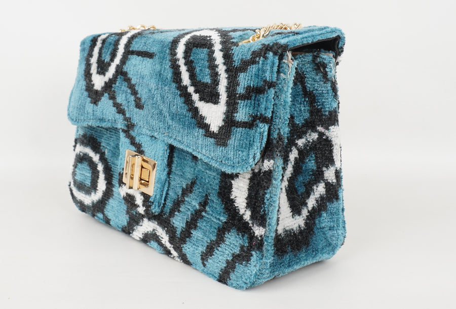 HANDMADE IKAT VELVET BAG