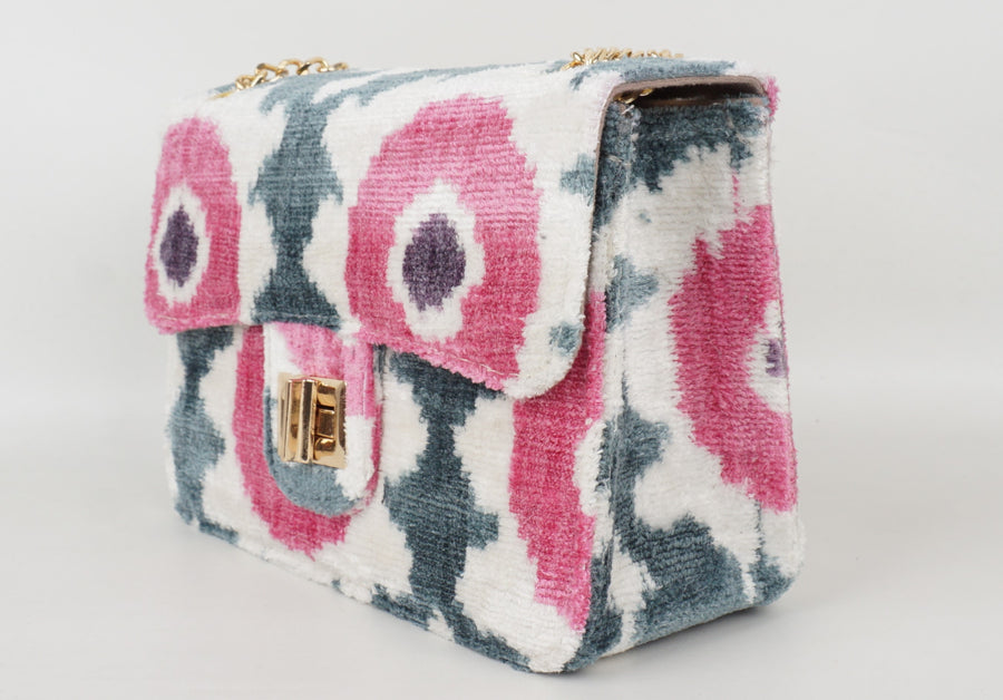 HANDMADE IKAT VELVET BAG