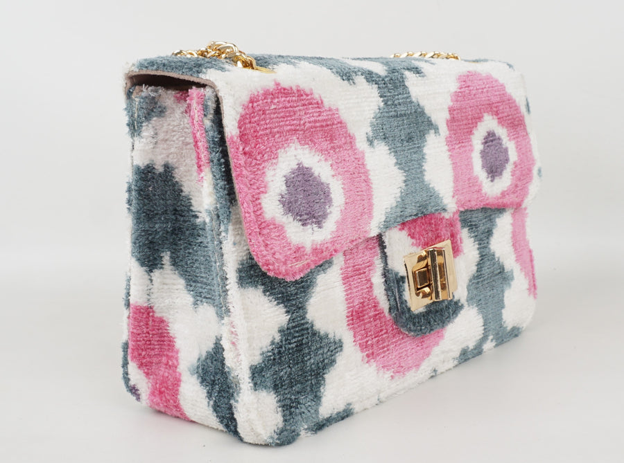 HANDMADE IKAT VELVET BAG