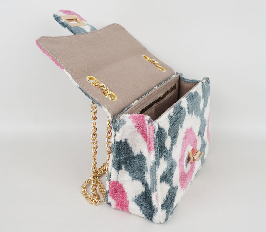 HANDMADE IKAT VELVET BAG