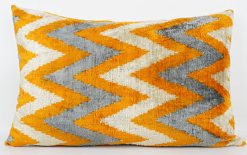 HANDMADE- IKAT SILK/VELVET PILLOWCASE