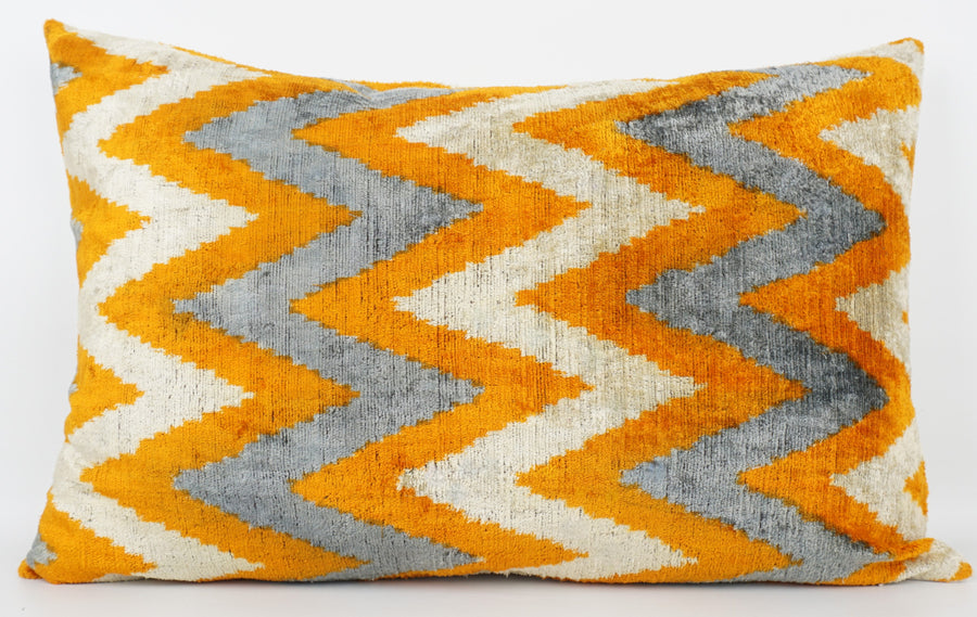 HANDMADE- IKAT SILK/VELVET PILLOWCASE