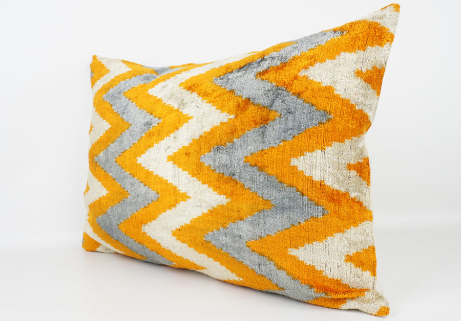 HANDMADE- IKAT SILK/VELVET PILLOWCASE
