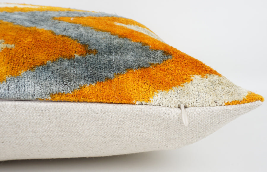 HANDMADE- IKAT SILK/VELVET PILLOWCASE