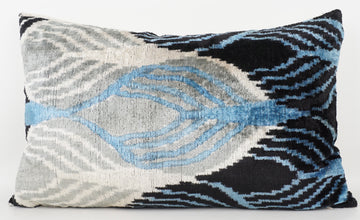 HANDMADE- IKAT SILK/VELVET PILLOWCASE