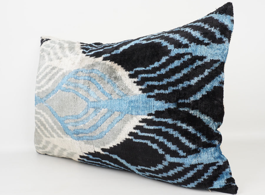 HANDMADE- IKAT SILK/VELVET PILLOWCASE