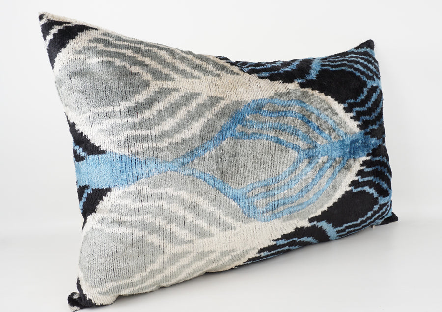 HANDMADE- IKAT SILK/VELVET PILLOWCASE
