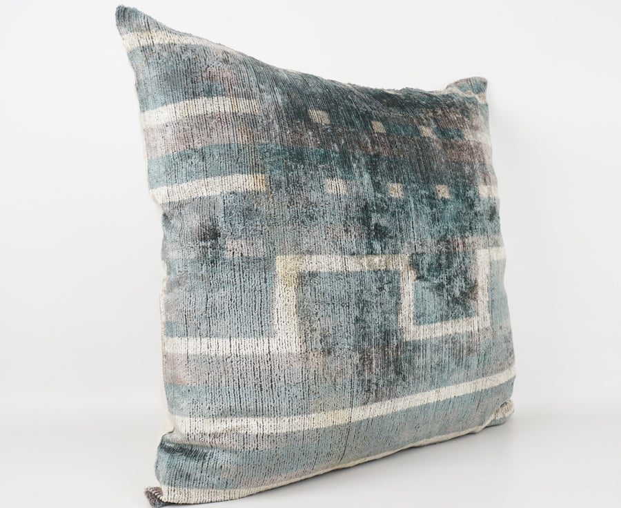 HANDMADE- IKAT SILK/VELVET PILLOWCASE